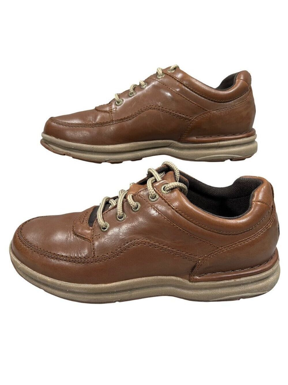Rockport Men's World Tour Classic Brown Leather Walking Shoes Size 8